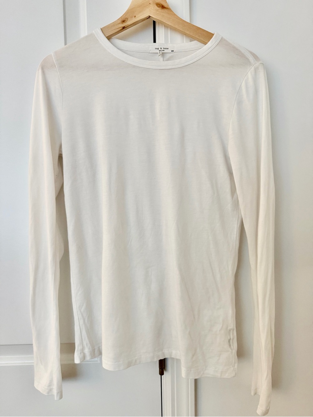 rag & bone white lightweight layering tee women’s medium